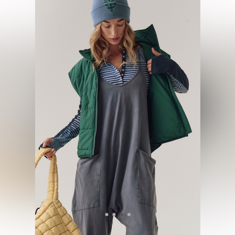 Free People blue Washed Cotton hotshot onesie - Picture 3 of 4